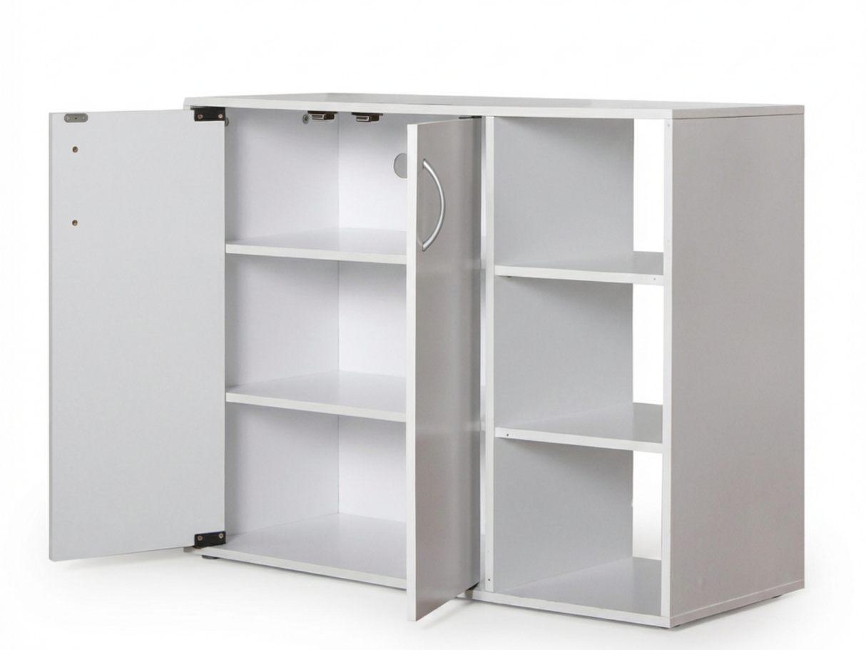 DS Okura 2-Door Shoe Cabinet with Shelf - White