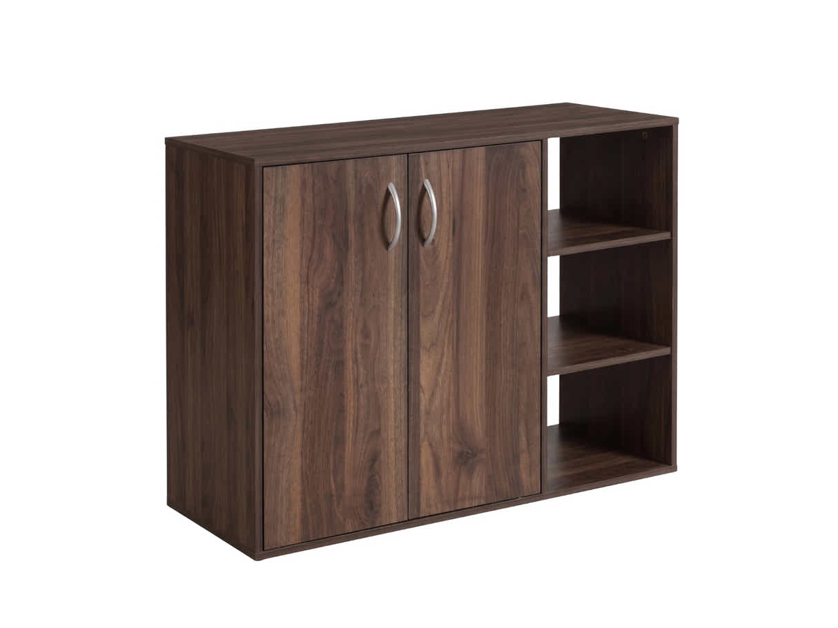 Okura 2-Door Shoe Cabinet with Shelf - Walnut