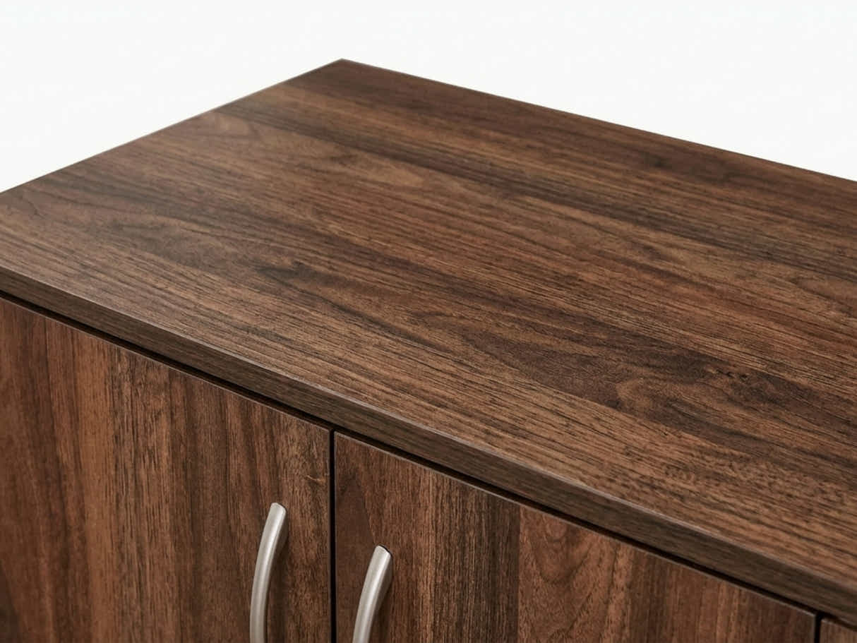Okura 3-Door Shoe Cabinet with Shelf - Walnut