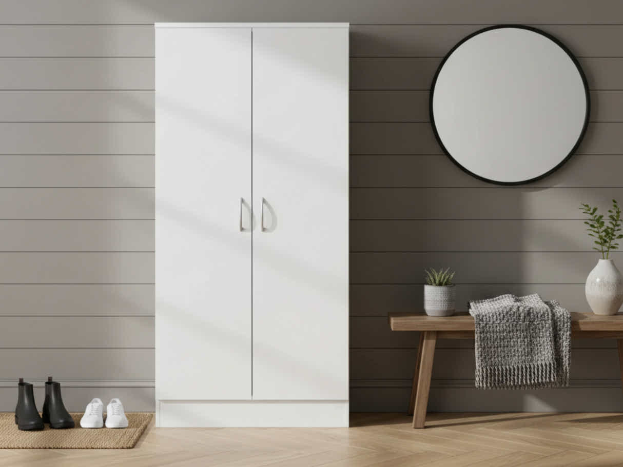 Clevedon 2-Door Shoe Storage Cabinet - White