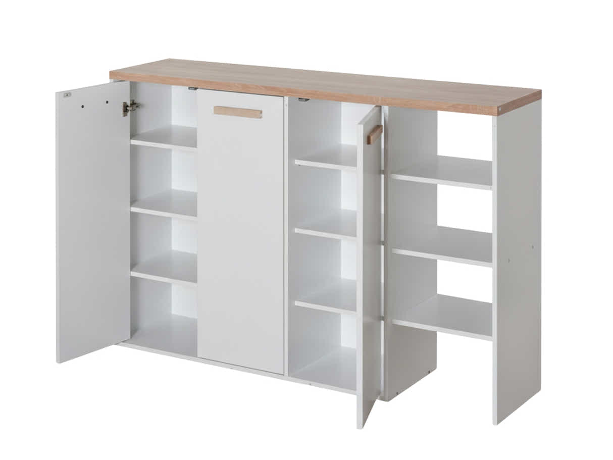 Orewa 3-Door Shoe Cabinet with Open Shelf