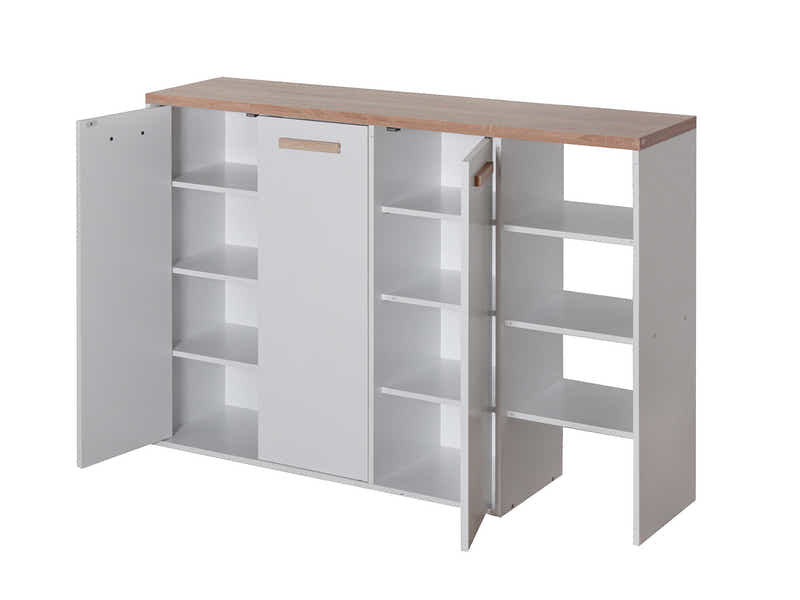 Orewa 3-Door Shoe Cabinet with Open Shelf