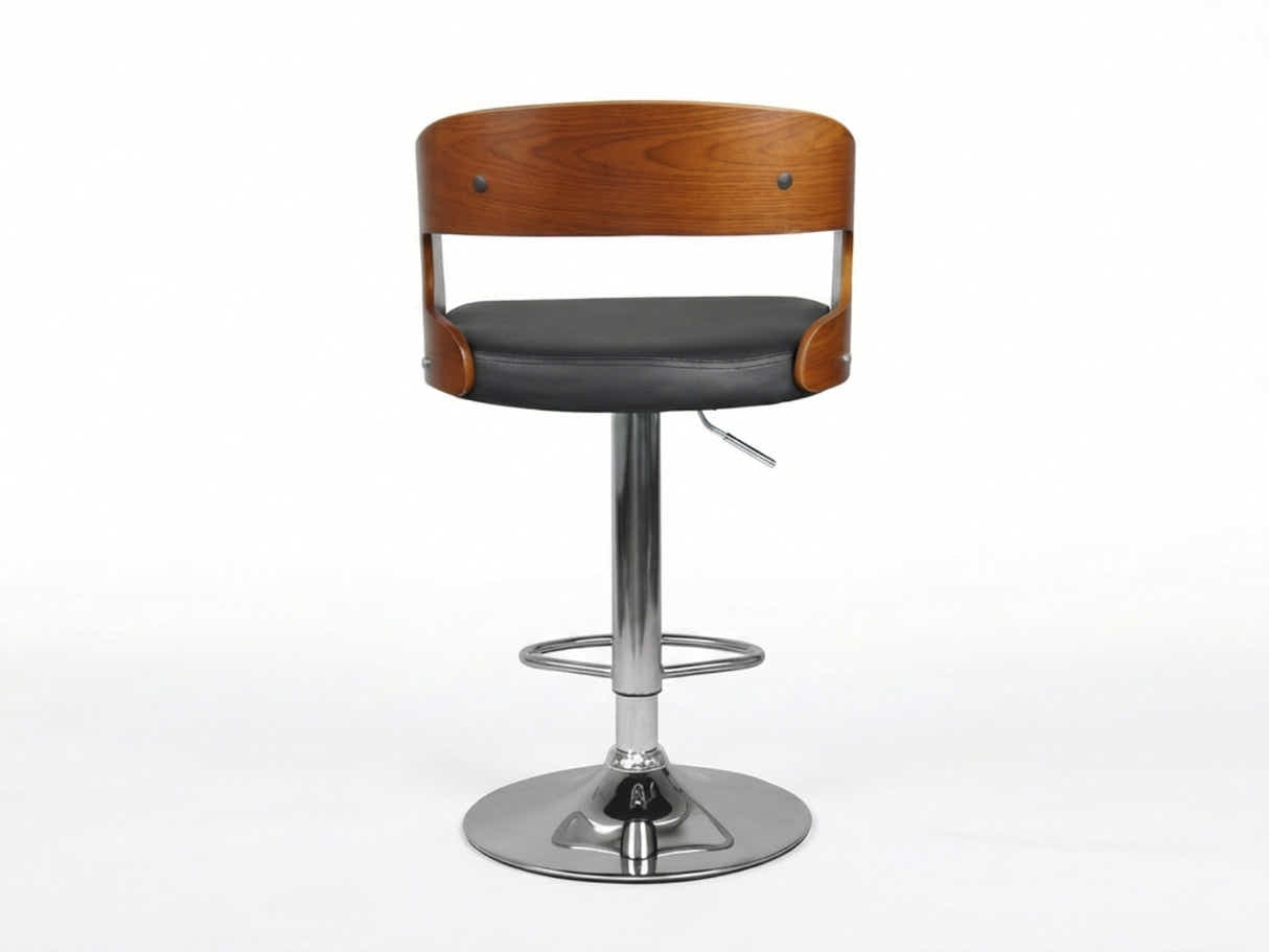 Swivel Bar Stool with Black Leather