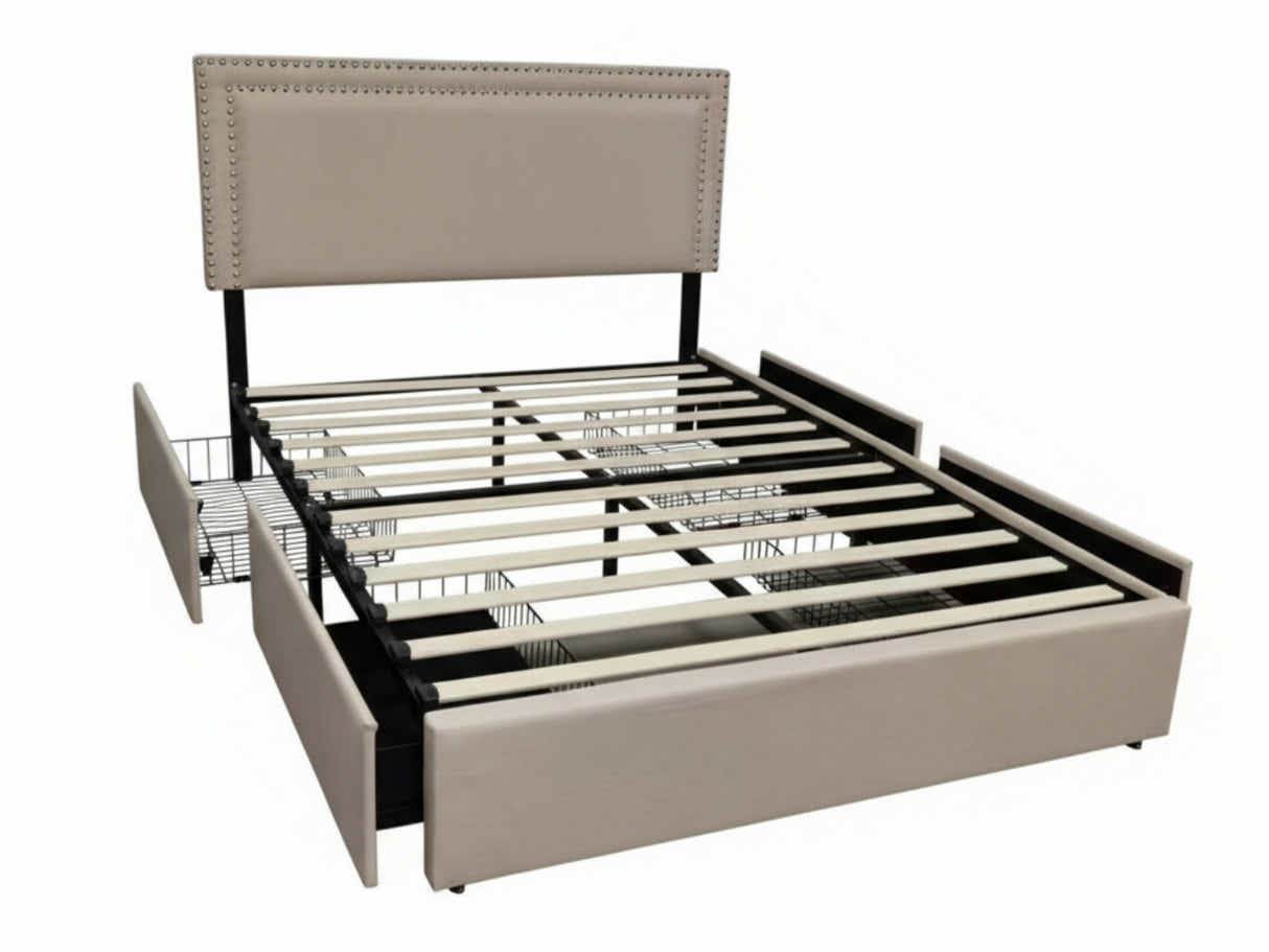 Ambria Bed Frame Beige - Double