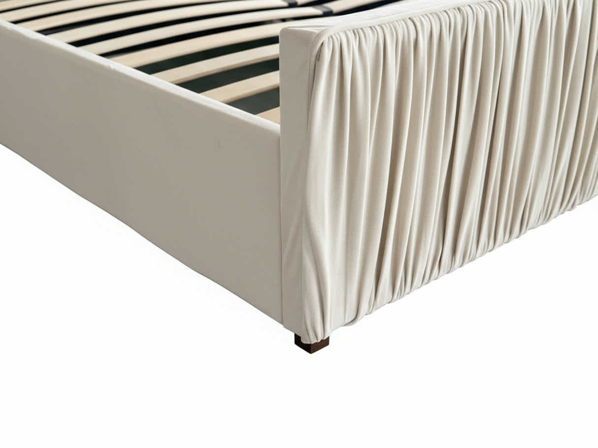 Blaine Velvet Bed Frame Beige - Double