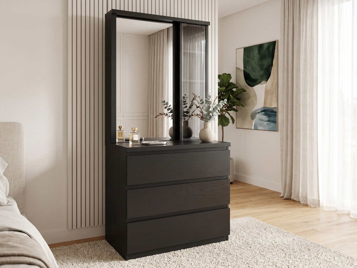 Tiko 3-Drawer Dresser - Black Oak