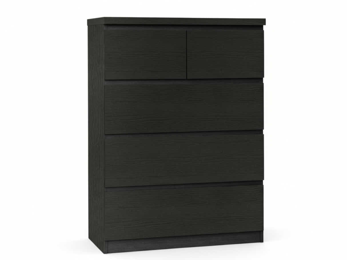 Tiko 5-Drawer Tallboy - Black Oak