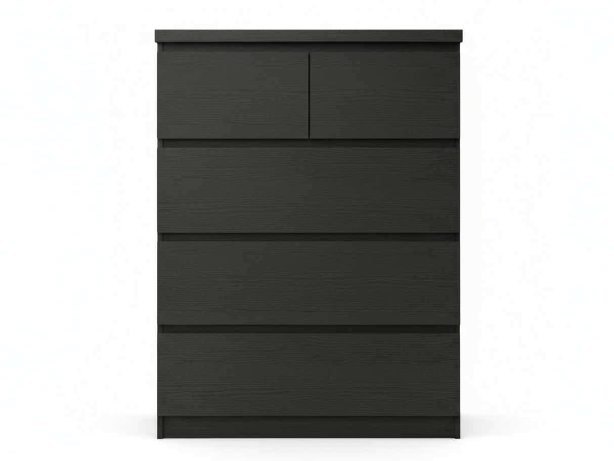 Tiko 5-Drawer Tallboy - Black Oak
