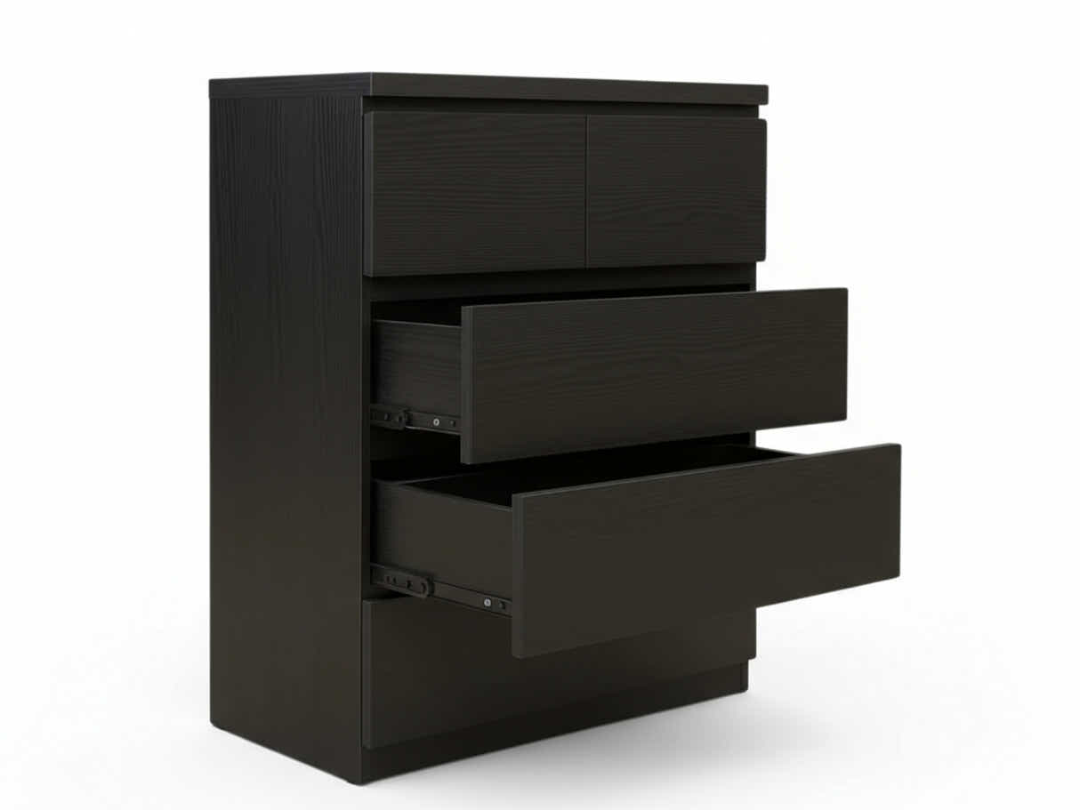 Tiko 5-Drawer Tallboy - Black Oak