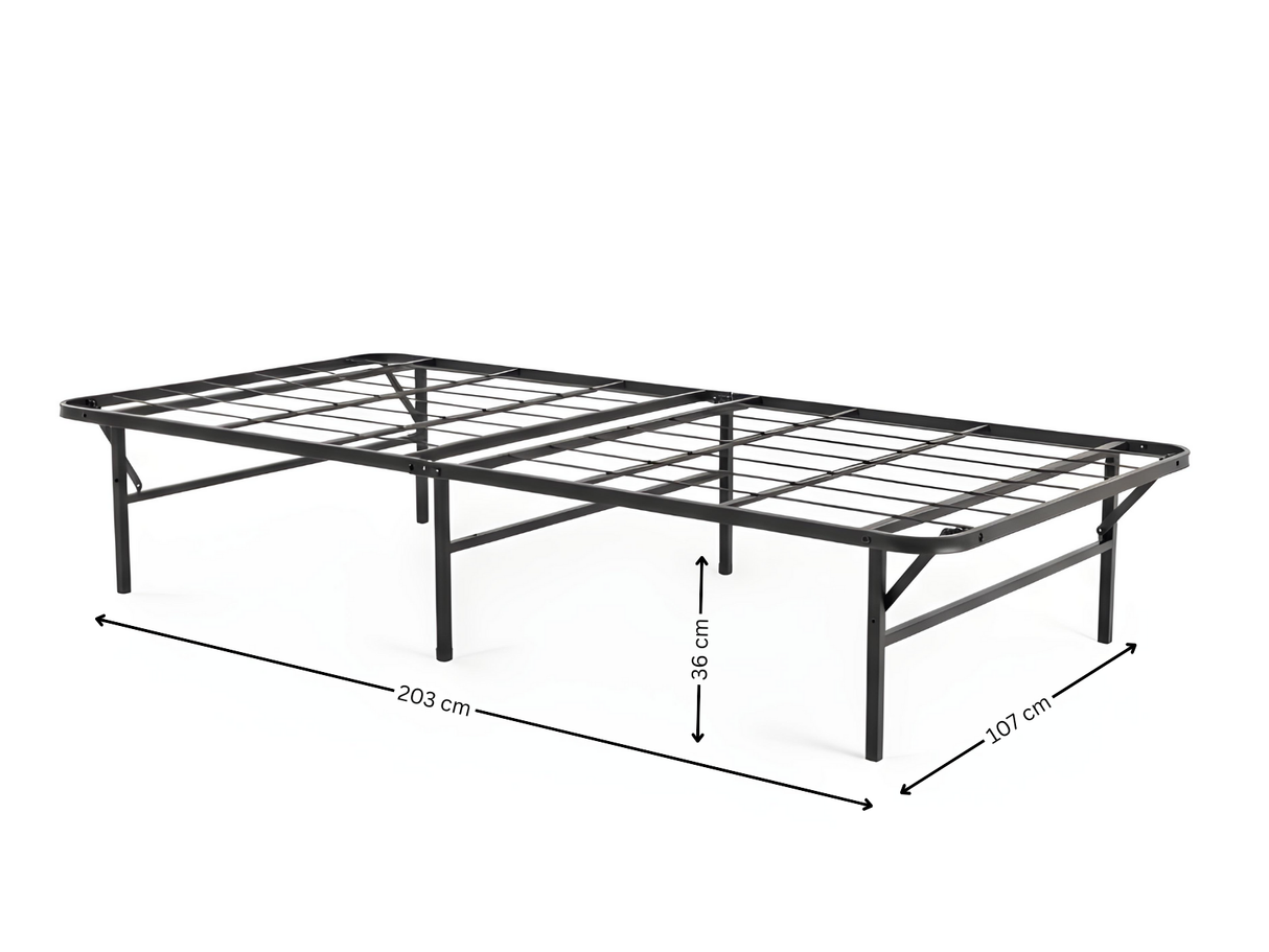 Folding Metal Bed Frame - King Single