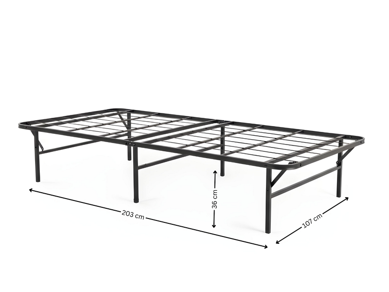 Folding Metal Bed Frame - King Single
