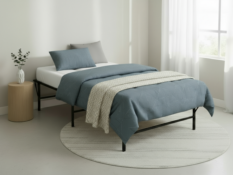 Folding Metal Bed Frame - King Single