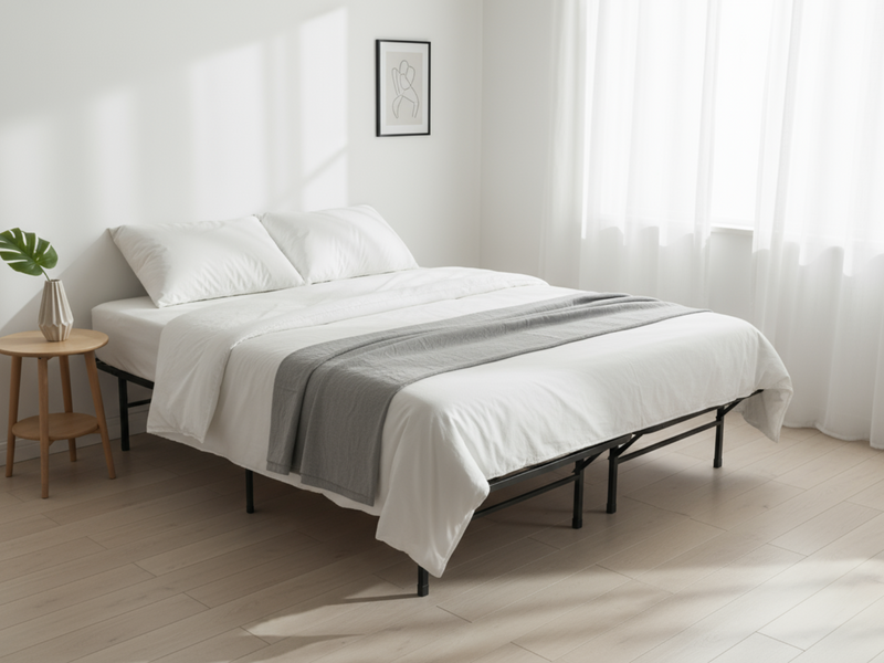 Folding Metal Bed Frame - Double