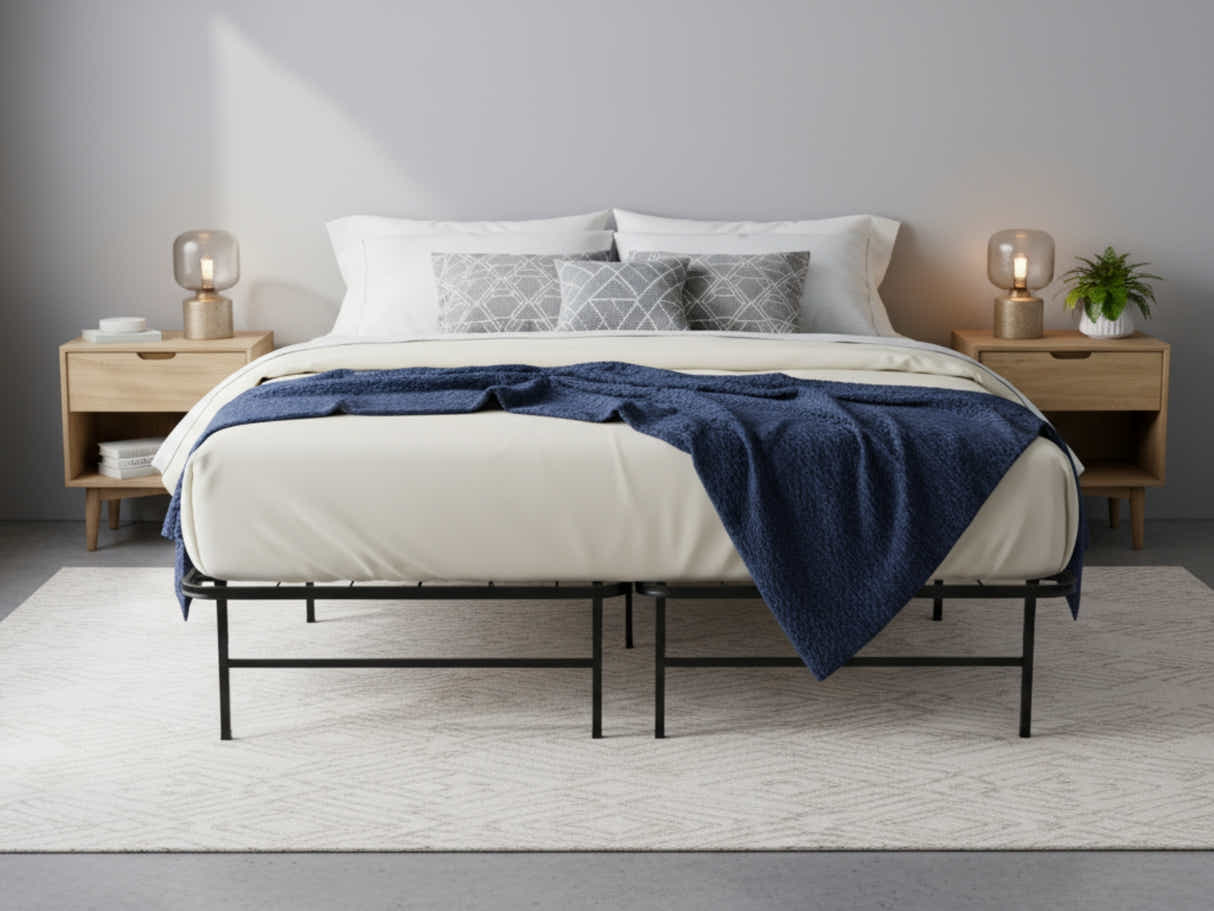 Folding Metal Bed Frame - Queen