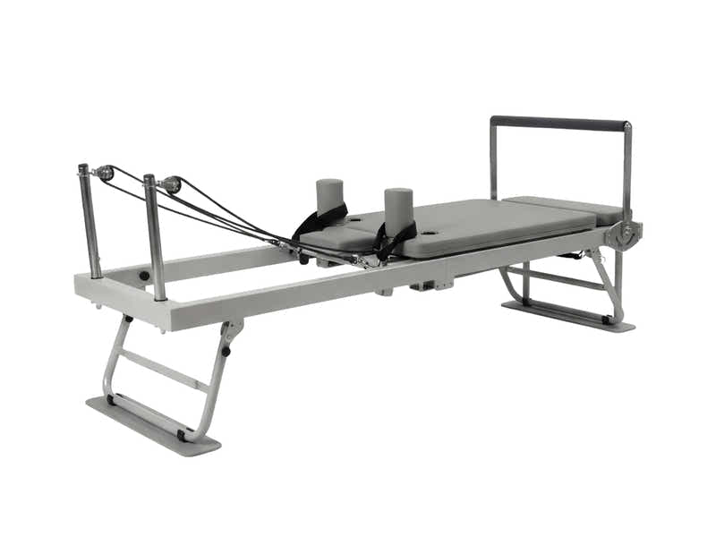 Foldable Pilates Reformer With Headrest - White