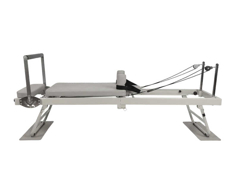 Foldable Pilates Reformer With Headrest - White