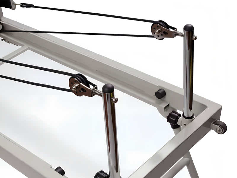 Foldable Pilates Reformer With Headrest - White