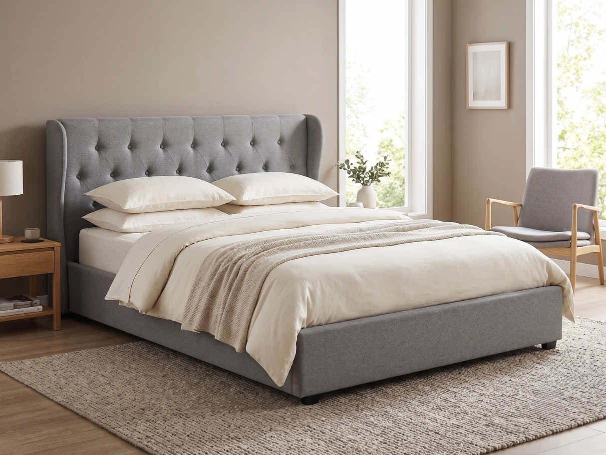 Keron Storage Bed Frame Grey - Queen