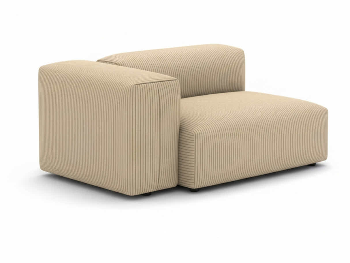 Corduroy Modular Left Armrest Seater - Beige