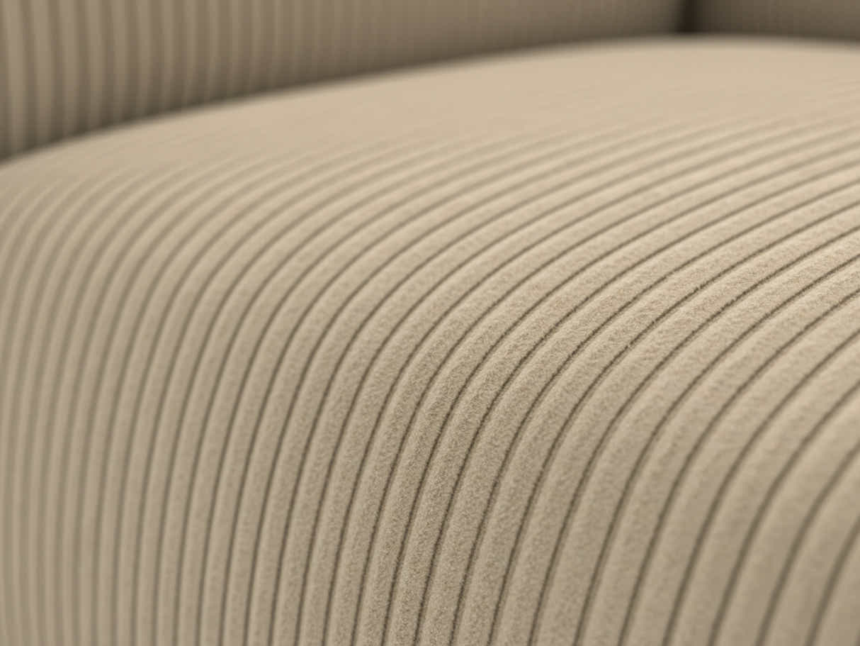 Corduroy Modular Left Armrest Seater - Beige