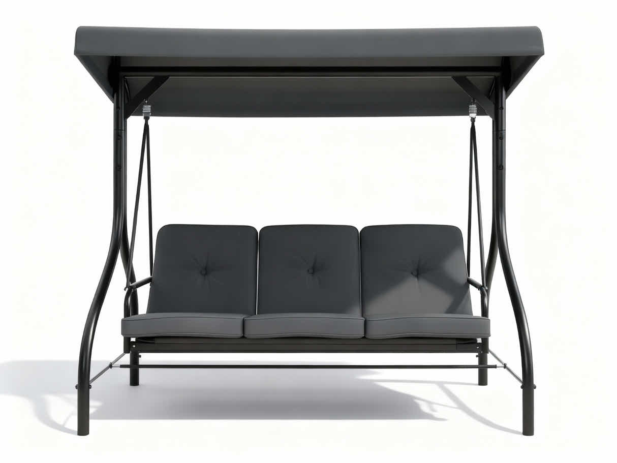 Reclining 3-Seater Swing Chair - Grey