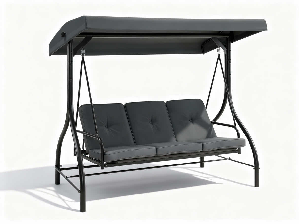 Reclining 3-Seater Swing Chair - Grey