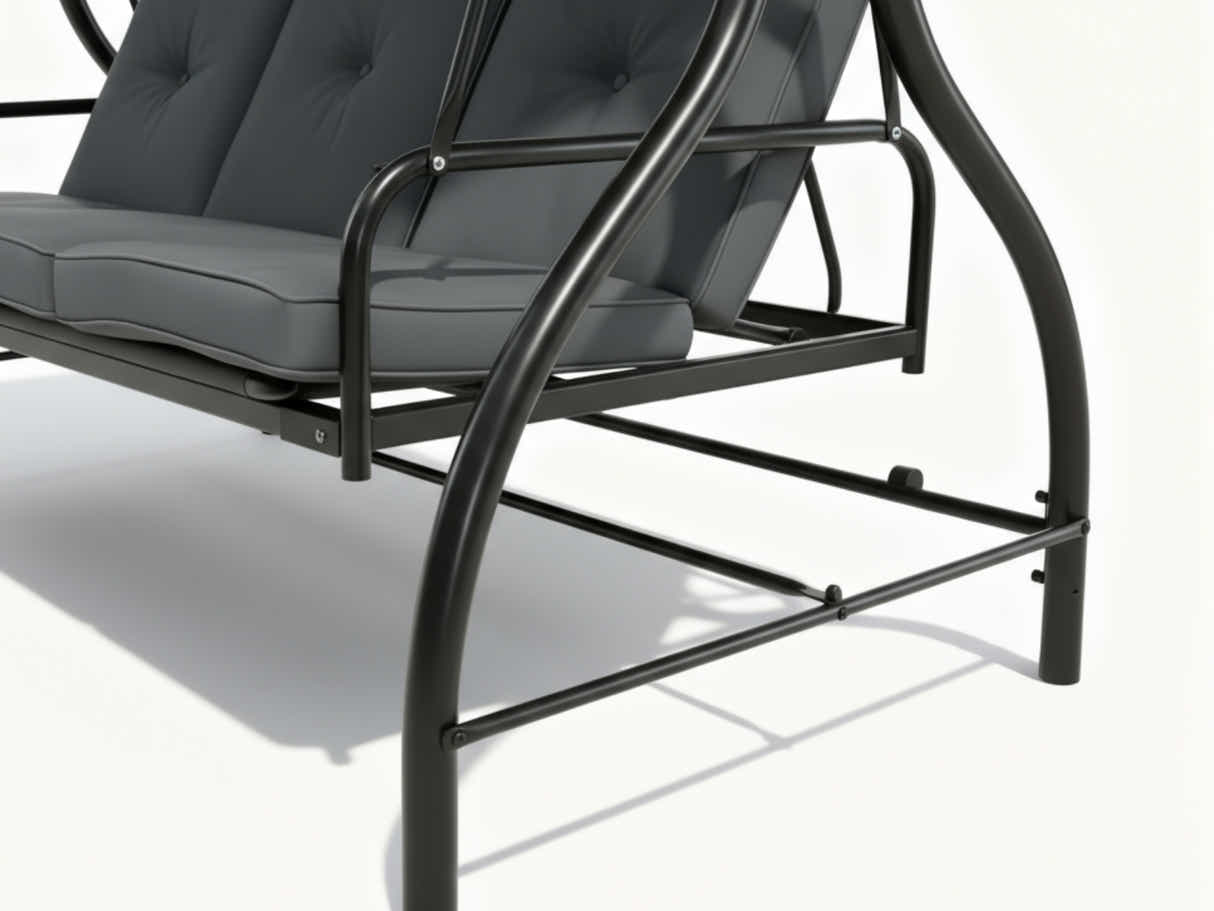 Reclining 3-Seater Swing Chair - Grey