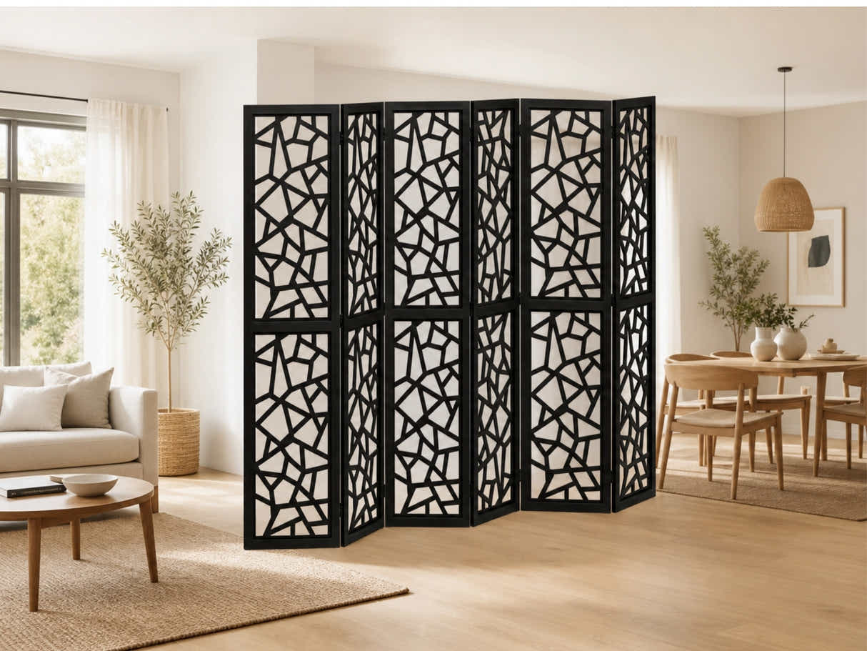6-Panel Room Divider C M7 - Black
