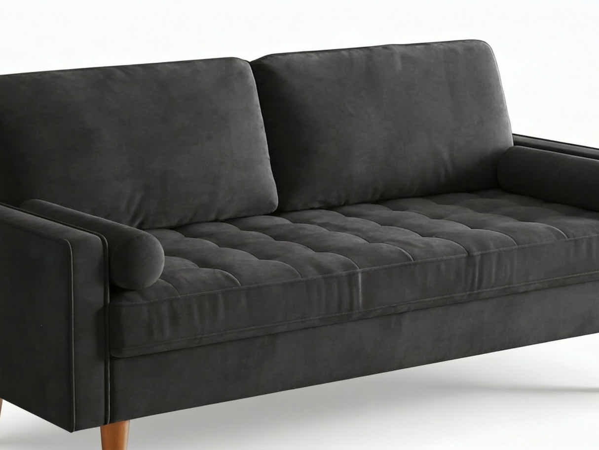 Gyllene 3-Seater Velvet Sofa - Black