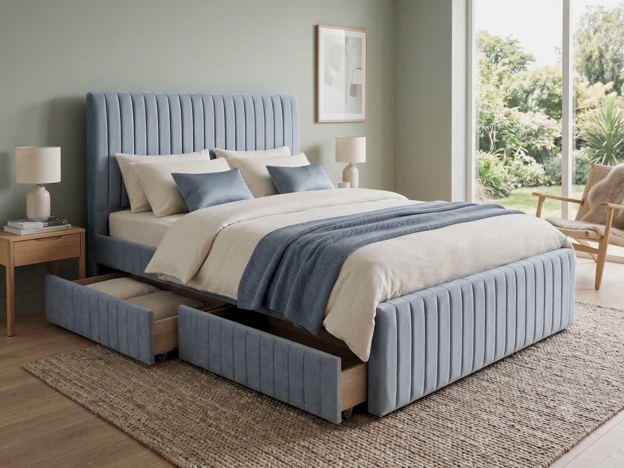 Wairoa Bed Frame with Drawers - Double