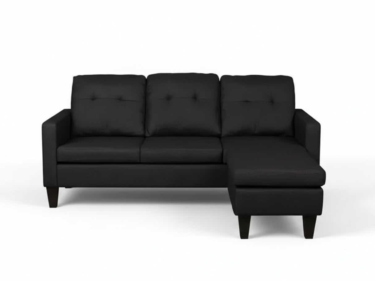 Northland Linen Sofa With Ottoman - Black