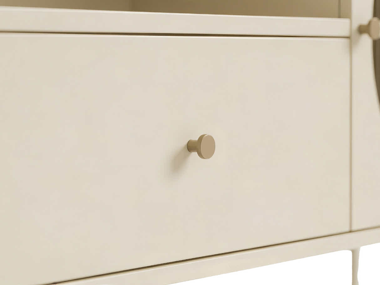 Lonna Steel Entertainment Unit Butter Cream - 160 cm
