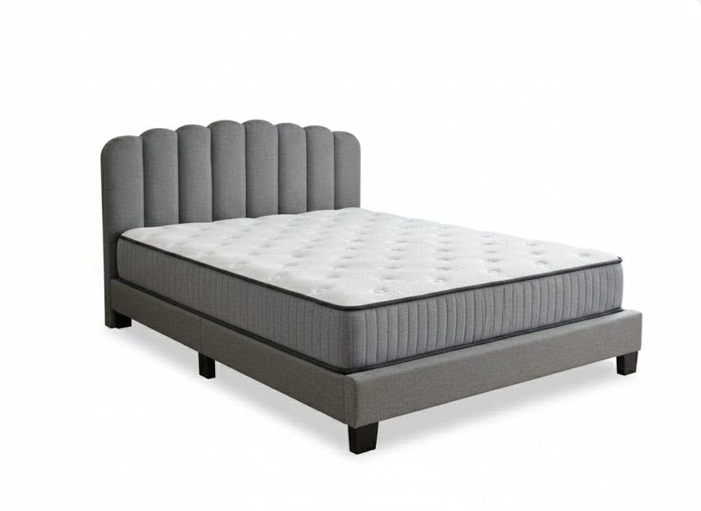 Innogen Bed Frame Grey & FIRM23 Mattress - Queen