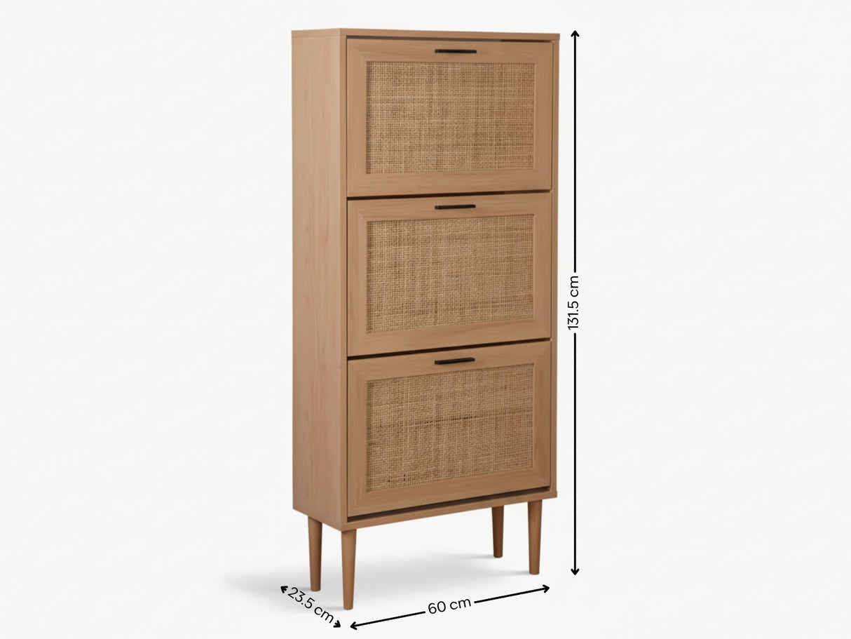 Naturlig 3-Layer Shoe Rack