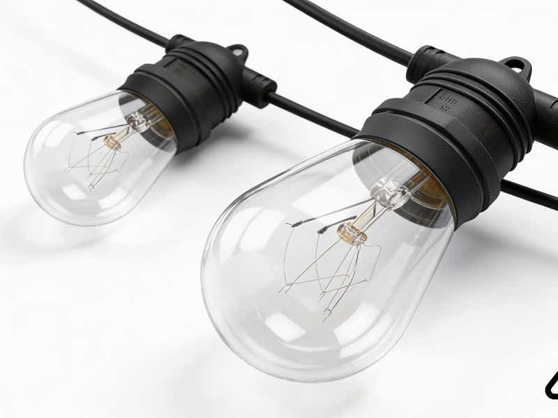 Fixed Socket Festoon Lights with Tungsten Bulbs - 17 m