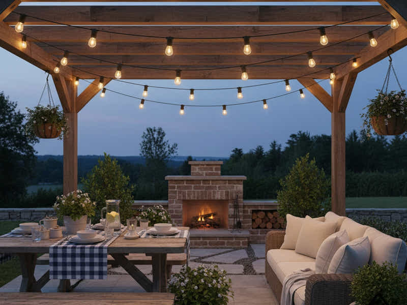 Fixed Socket Festoon Lights with Tungsten Bulbs - 17 m