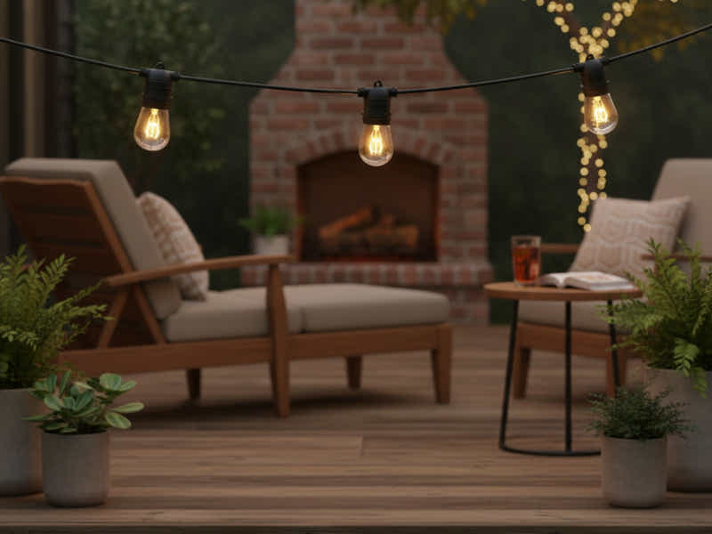 Fixed Socket Festoon Lights with Tungsten Bulbs - 17 m