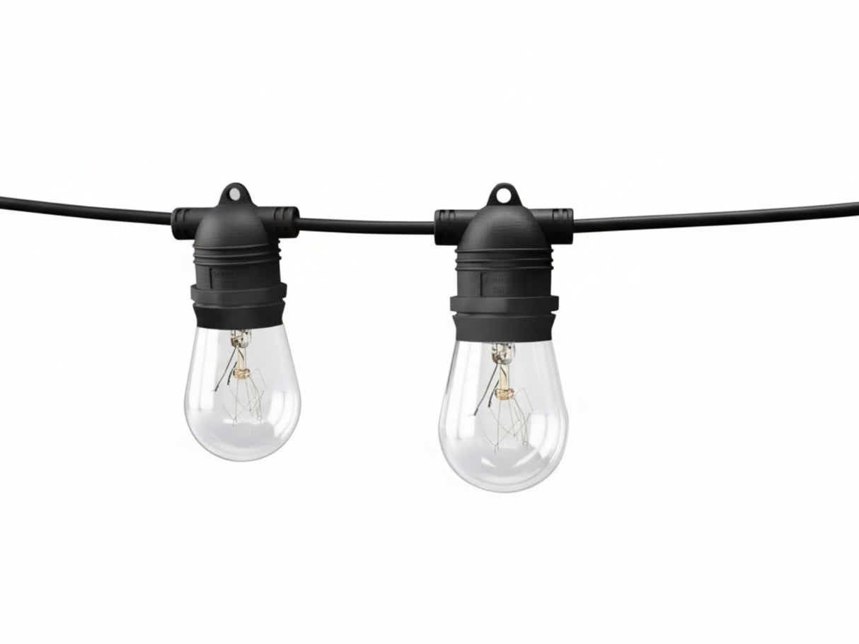 Fixed Socket Festoon Lights with Tungsten Bulbs - 22 m
