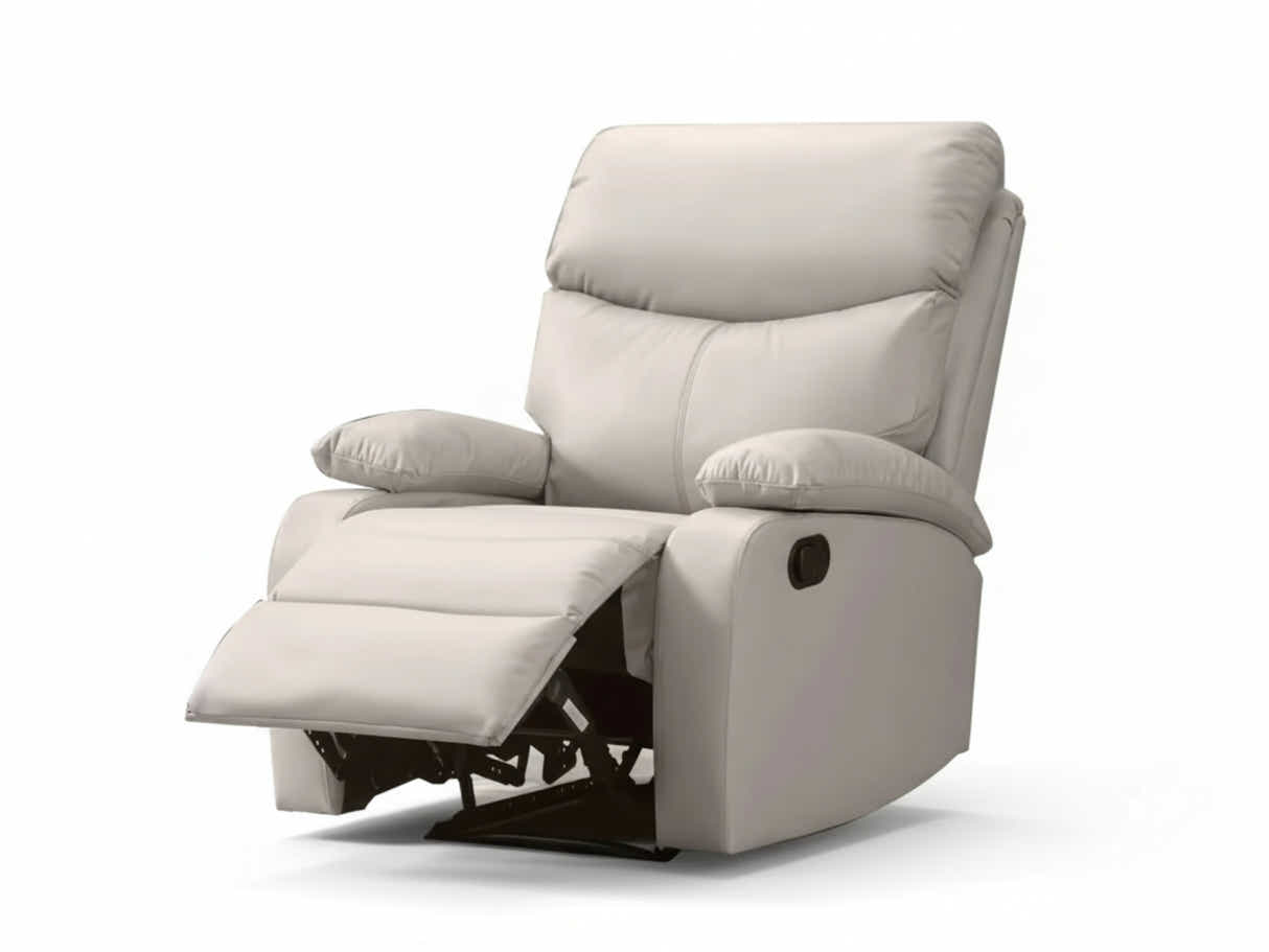 DS Giselle PU Leather Recliner Chair - Beige