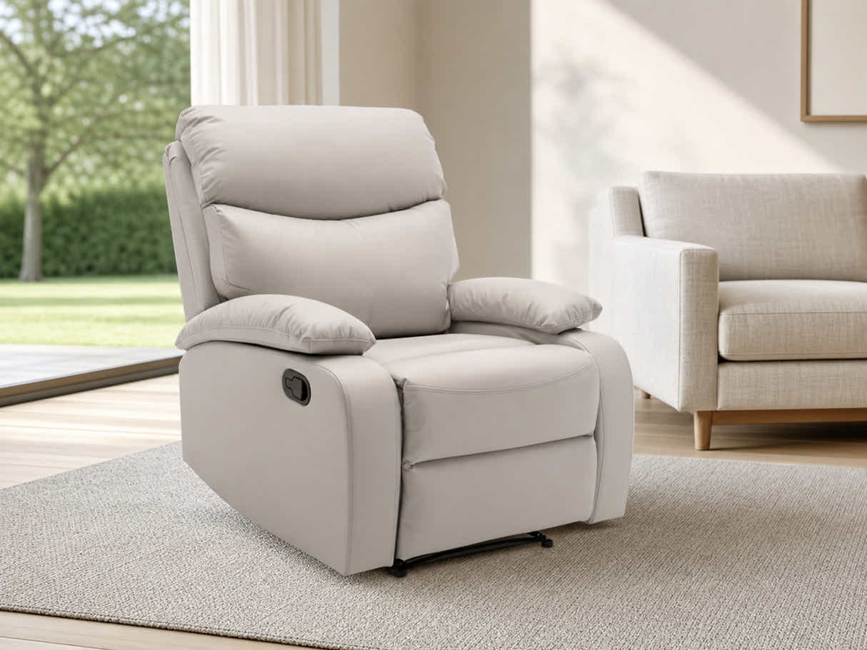 Giselle PU Leather Recliner Chair - Beige