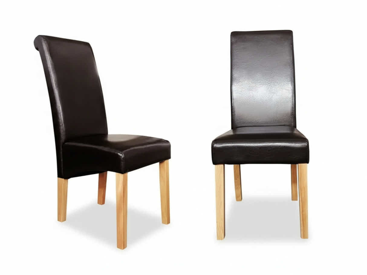 Giesle PU Dining Chair Dark Brown - Set of 2