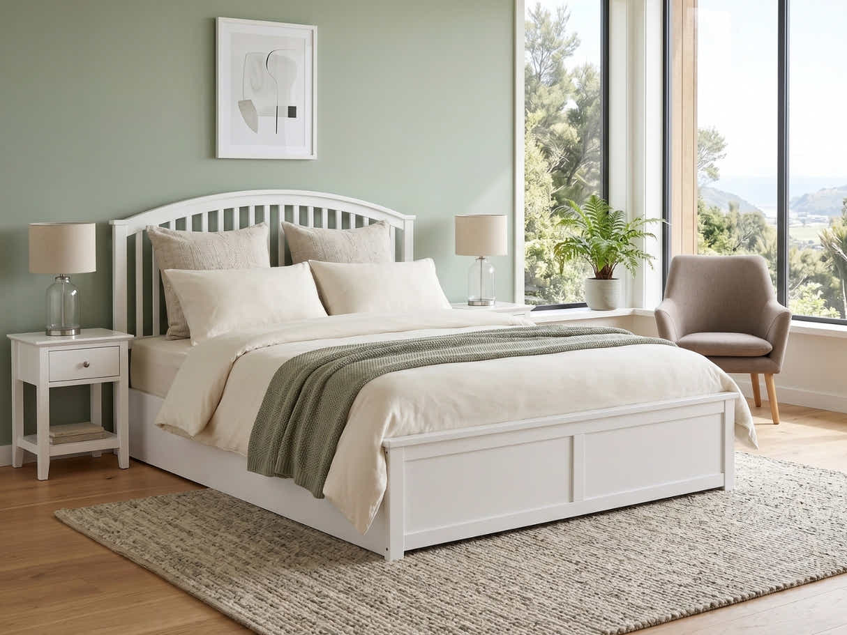 Harrogate Storage Bed Frame White - Double