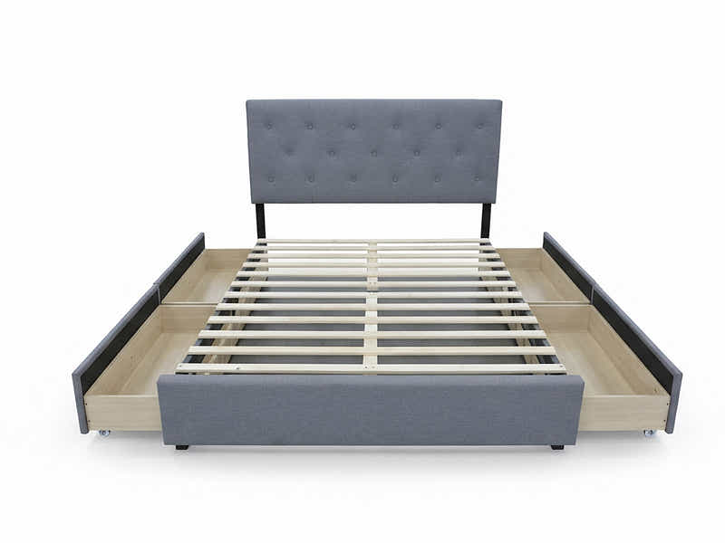 Cleva Bed Frame with Drawers - Double