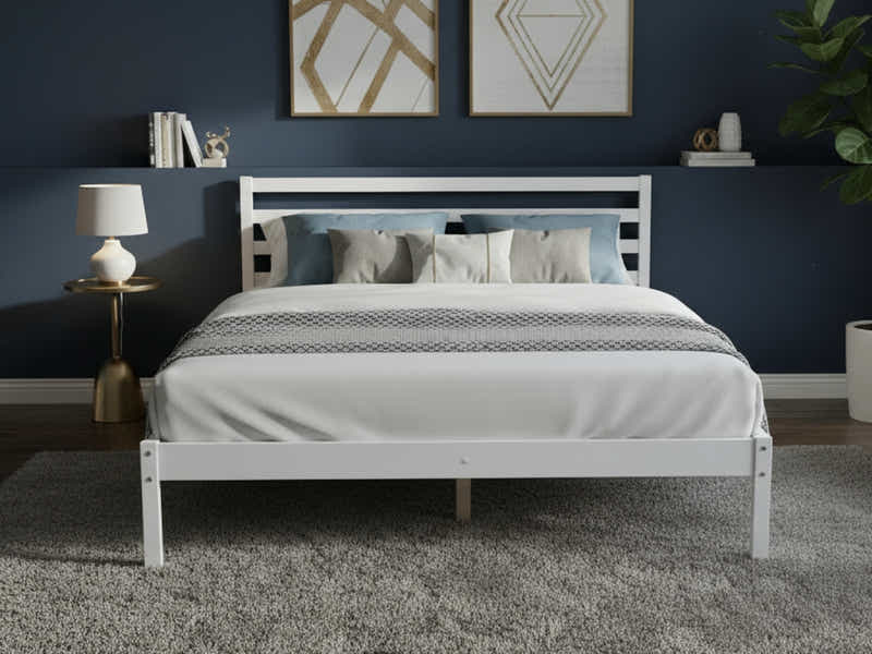 Atlas Bed Frame White - Queen