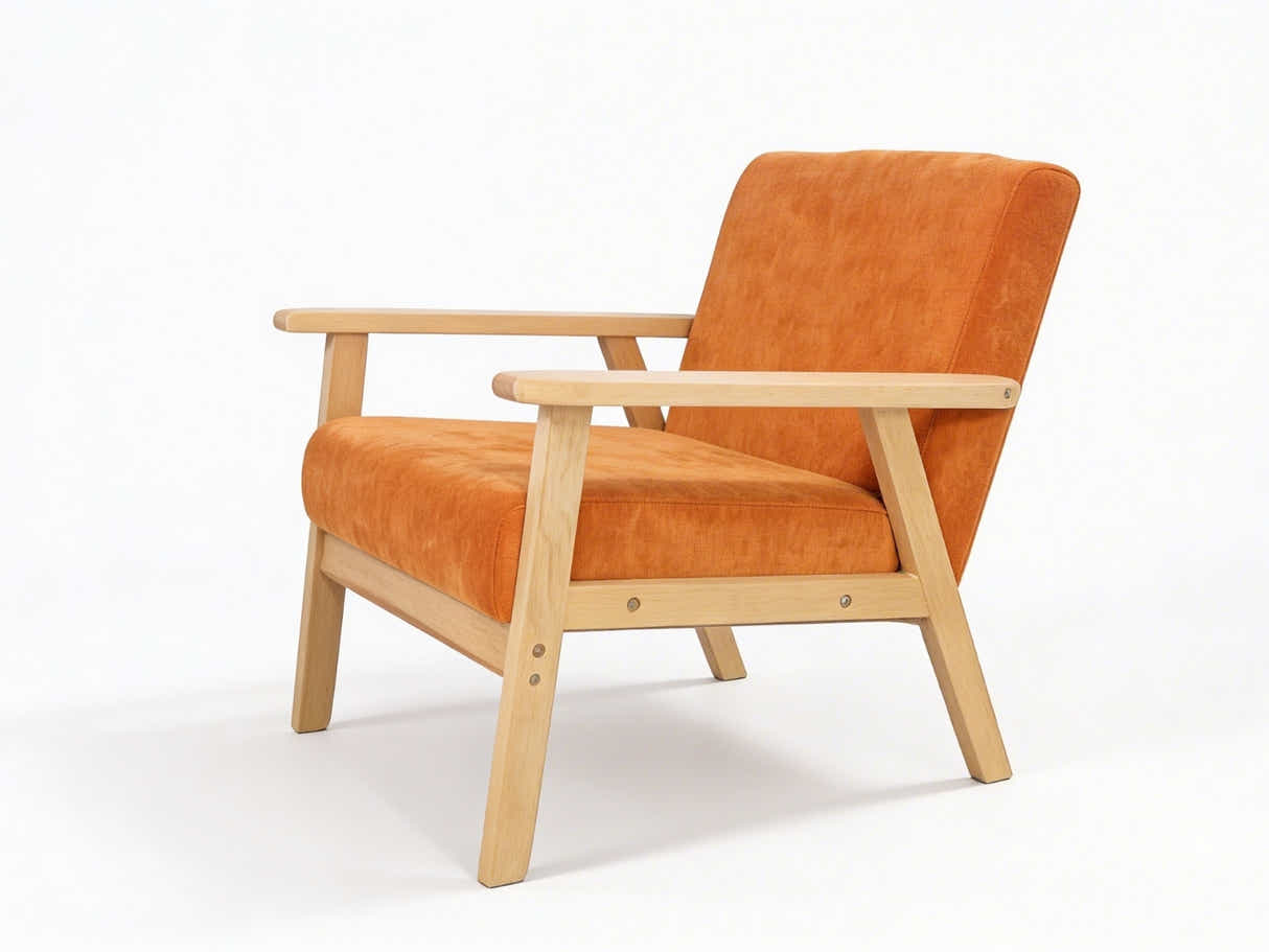 Eleese Velvet Accent Chair - Orange