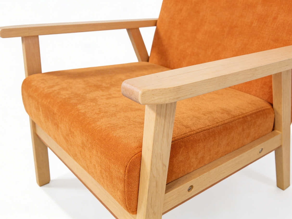 Eleese Velvet Accent Chair - Orange