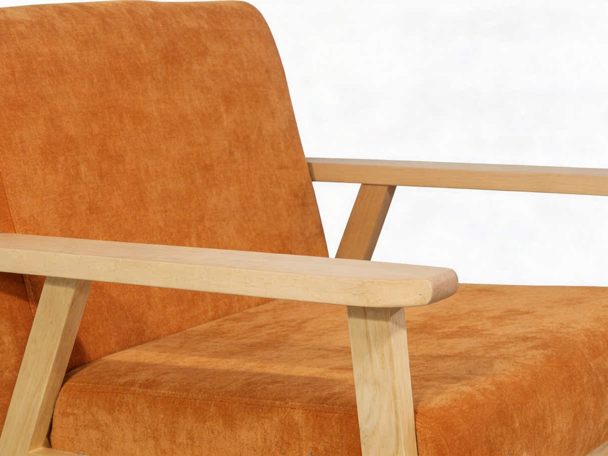 Eleese Velvet Accent Chair - Orange