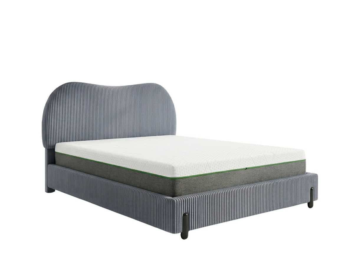 Arna Bed Frame Grey & 3 Way Mattress - Queen
