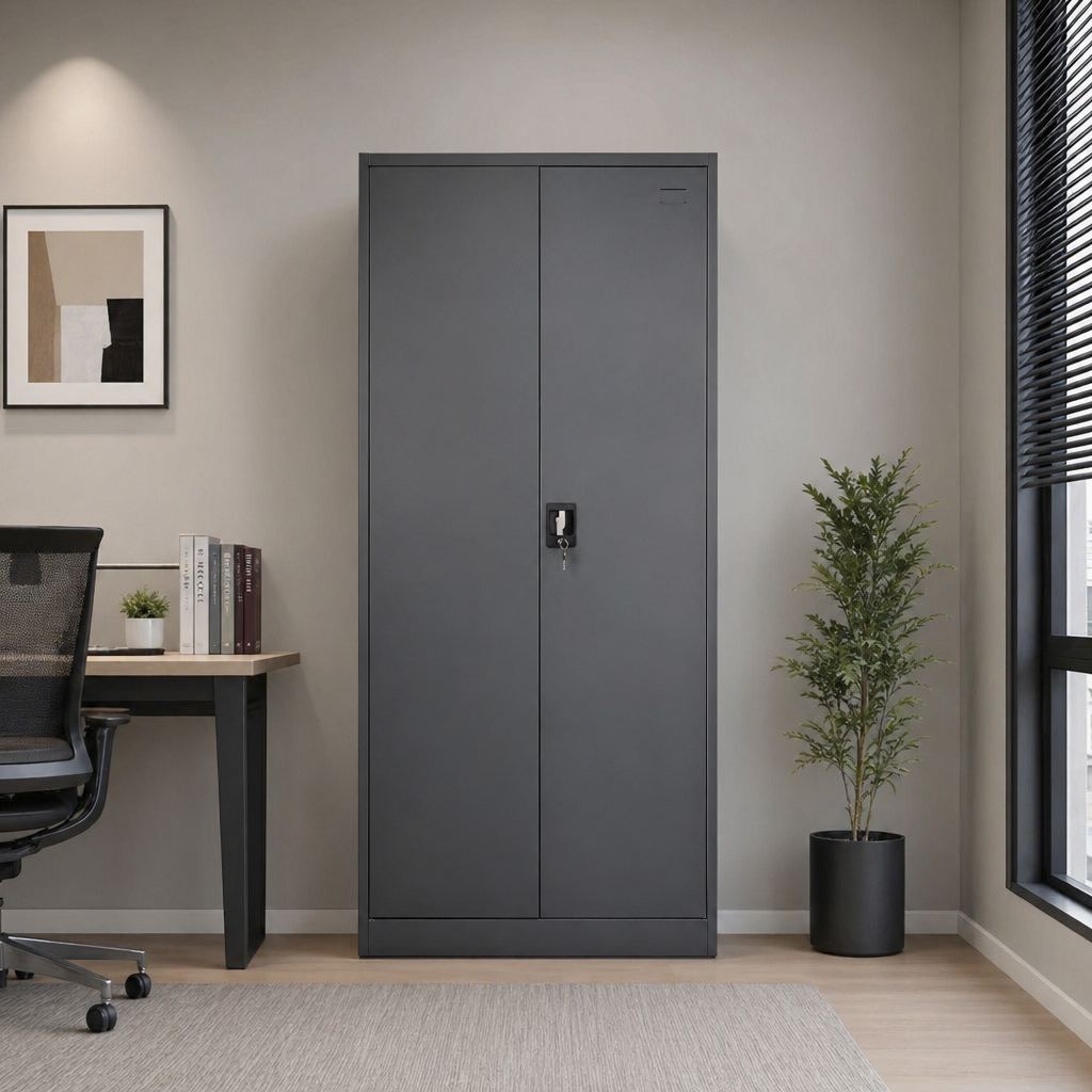 Lockable Steel Garage Storage Cabinet - 185 cm