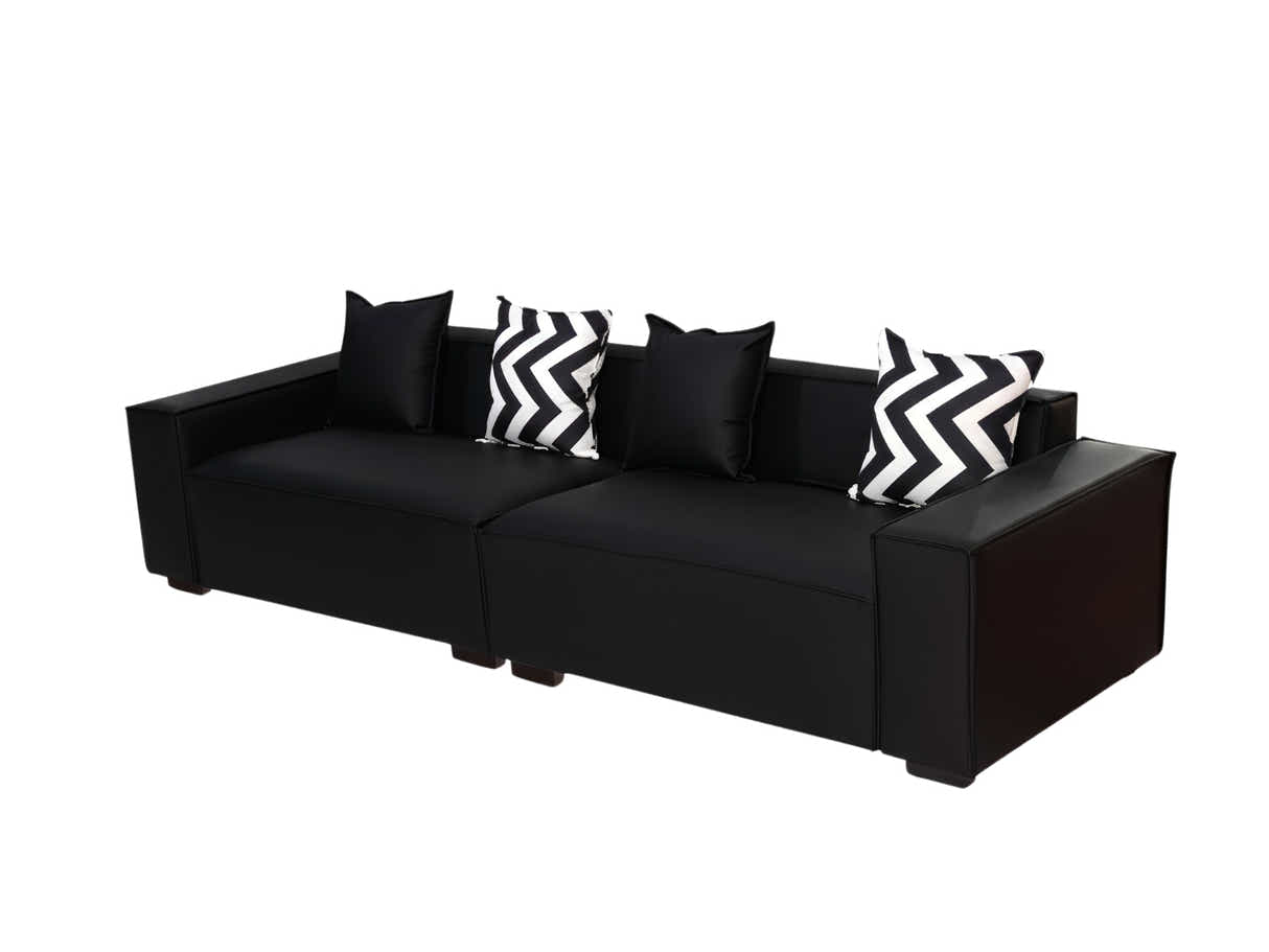 Loretta PU Leather Sofa - Black